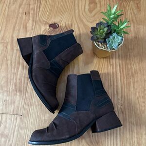 Selo De Controle Brazilian Genuine Leather Retro Heeled Boots Women’s 7.5-8